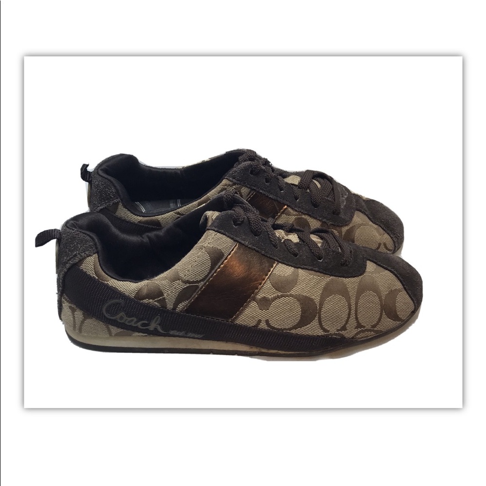 Coach Hadley Q1236Brown Tan Signature Shoes size 7